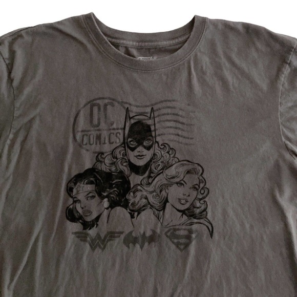 FUNKO DC COMICS Men's LARGE T-Shirt Gray Female Superheroes Wonder Woman - Picture 2 of 8